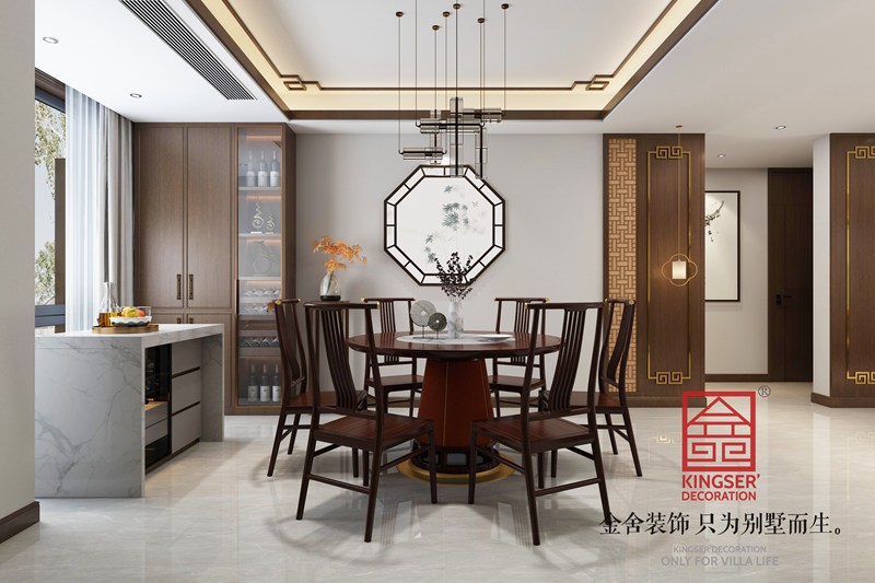 漢王府160㎡頂躍裝修餐廳效果圖